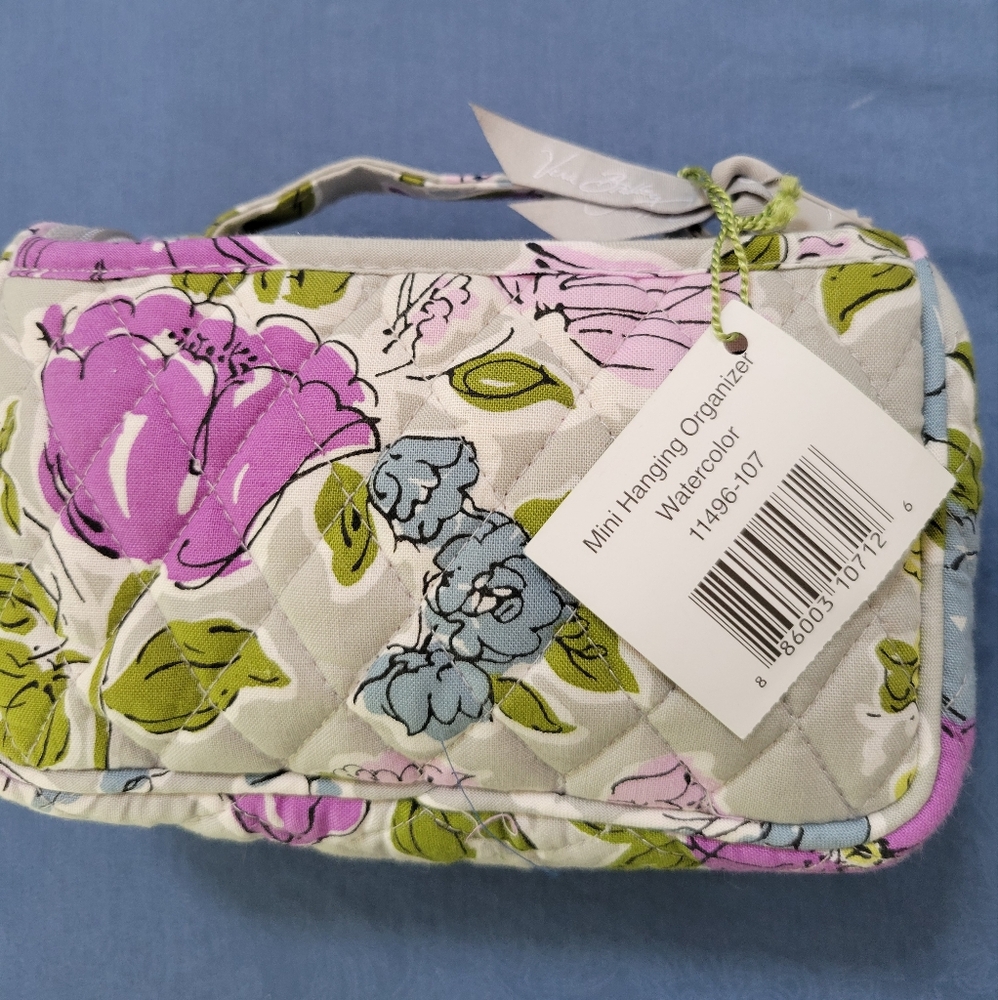 Vera Bradley Mini Hanging Cosmetic Bag In Watercolor Pattern - NWT